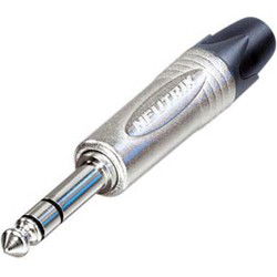 Neutrik jack plug connector, 3-polig mannelijk, 6.3mm, vernikkeld