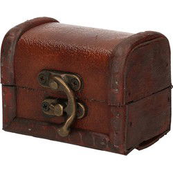 Houten opbergkistje bruin 8 cm - Opbergkisten