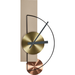 Beliani CEVINS - Wandklok-Beige-Staal