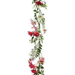 Planten slinger - kunstplant - roze - 180 cm - roze/wit - Kunstplanten