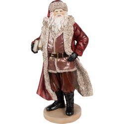 Clayre & Eef Beeld Kerstman 33 cm Rood Polyresin Kerstfiguren