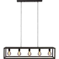 Hanglamp 5-Lichts - Zwart - Rechthoekig Frame - Lamp Mikey