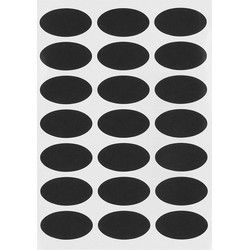 QUVIO Krijtstickers ovaal - set van 105 stickers - Zwart