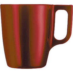 Koffie mok/beker metallic rood 250 ml - Bekers