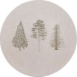 Clayre & Eef Onderbord Beige Kunststof Dennenbomen