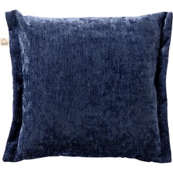 Dutch Decor LEWIS - Sierkussen 45x45 cm - fluweel - met sierrand - Insignia Blue - donkerblauw - Dutch Decor