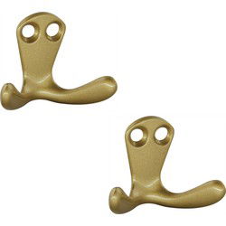 SIRO Kapstokhaak - 4x - goud - aluminium - 2,2 x 3,3 cm - Kapstokhaken