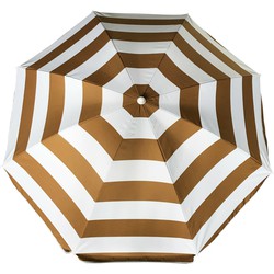 Parasol - goud/wit - gestreept - D180 cm - UV-bescherming - incl. draagtas - Parasols
