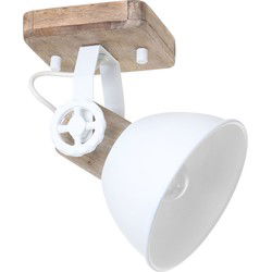 Mexlite - spot - Gearwood - hout - metaal rubber wood - opbouwspot - E27 - 7968W