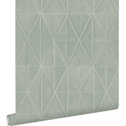 ESTAhome eco-texture vliesbehang origami motief lichtgrijs - 0,53 x 10,05 m - 148708