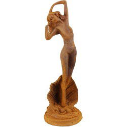A RUSTY CAST IRON FIGURINE OF THE BIRTH OF VENUS