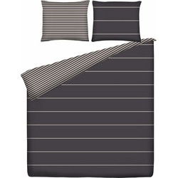 Ten Cate Katoenen Tweepersoons Dekbedovertrek - 200x200/220 - Rima Grijs