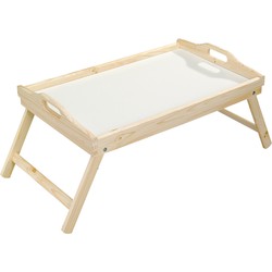 Dienblad - hout - naturel - 50x30 cm - met poten - opstaande rand - Dienbladen