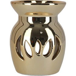 Geurbrander voor amberblokjes/geurolie - goud - keramiek - 7,5 x 7,5 x 9,5 cm - Geurbranders