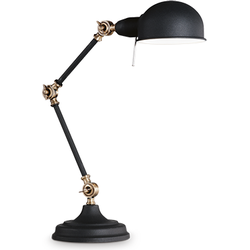 Landelijke Metalen Ideal Lux Truman E27 Tafellamp - Zwart