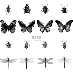 ESTAhome behang XXL pentekening insecten zwart wit