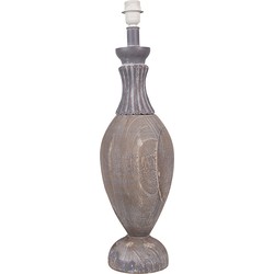 Clayre & Eef Lampenvoet   Ø 18x66 cm Grijs Hout Kunststof Rond Lampvoet