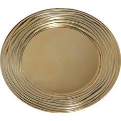 Ronde diner onderborden/kaarsenbord/plateau glimmend goud van 33 cm - Kaarsenplateaus