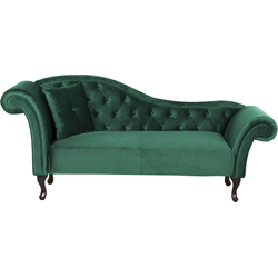LATTES - Chaise longue - Donkergroen - Linkerzijde - Fluweel