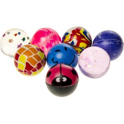 Decopatent® Uitdeelcadeaus 50 STUKS MIX Vrolijke Stuiterballen Ø3.2 Cm - Traktatie Uitdeelcadeautjes voor kinderen - Klein Speelgoed