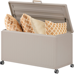Hesperide HIXA Luxe Opbergbox - Tuinkussenbox - Soft Close - Waterdicht - 130x78x60,4cm - Met Deksel - 510L - Beige - Kussenbox - Tuin - met Wieltjes - SULO