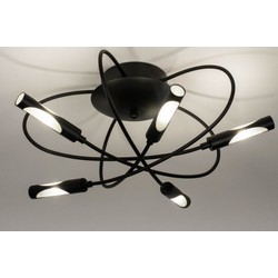 Lumidora Plafondlamp 73665 - 5 Lichts - G9 - Zwart - Metaal - Badkamerlamp - IP44 - ⌀ 55 cm