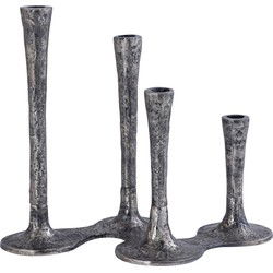 PTMD Kandelaar Lynette - 34x21x30 cm - Aluminium - Zilver