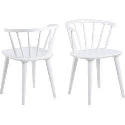 Eetkamerstoel Wit - Zithoogte 45cm - 51,5x51x75cm - Ite - Set van 2