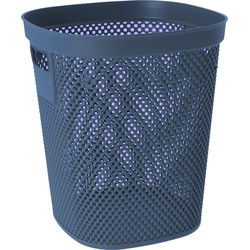 Storage Solutions Afvalbak/prullenbak - kunststof - blauw - 12L - Prullenmanden