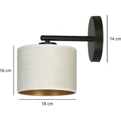Jammerbugt elegante beige ronde wandlamp E27