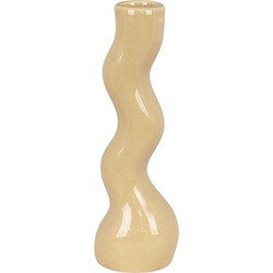 Candle Holder - Candle holder in ceramic, khaki, 5,5x5,5x16,5 cm