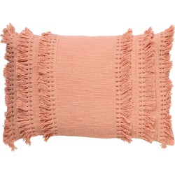 Dutch Decor FARA - Sierkussen 40x60 cm - 100% katoen - met franjes - Dusy Pink - roze - Dutch Decor