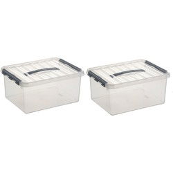 Sunware opbergbox - 6x stuks - transparant - 15L - 40 x 30 x 18 cm - Opbergbox