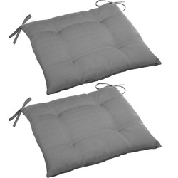 Hesperide Stoelkussens - 6x - binnen/ buiten stoelen - grijs - 40x4 cm - tuinstoelkussens