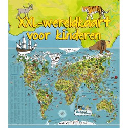Wereldkaart dieren voor aan de muur 140 x 95 cm - Posters