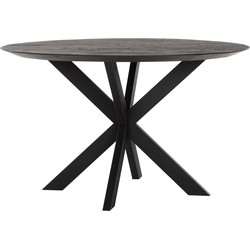 DTP Home Dining table Shape round BLACK,78xØ130 cm, recycled teakwood