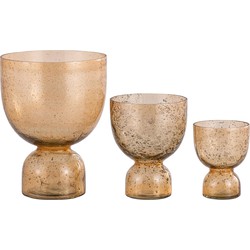 PTMD Windlicht Laurynn - 25x25x30 cm - Glas - Bruin