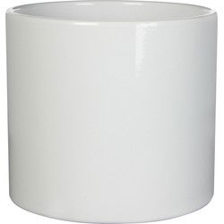 Mica Decorations Bloempot - wit - glans - keramiek - 28 x 26 cm - Plantenpotten