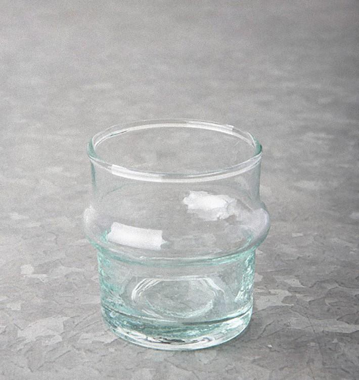 Recycled Handmade Glass Tealightholder - Transparent - 