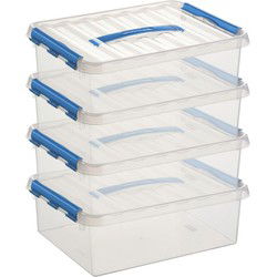 Sunware opbergbox - 4x - transparant - 10L - 40 x 30 x 11 cm - Opbergbox