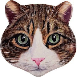 Clayre & Eef Onderzetters Pannen Kat 20x20 cm Bruin Keramiek
