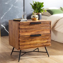 Pippa Design nachtkastje in trendy industriële look - houtkleur