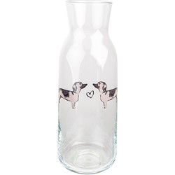 Clayre & Eef Karaf  1000 ml Transparant Glas Teckel Waterkan