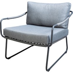 Moledo lounge chair aluminium dark grey/rope dark grey/mixed grey AW