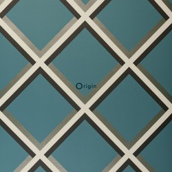 Origin Wallcoverings behang geometrische vormen petrolblauw - 52 cm x 10,05 m - 307130
