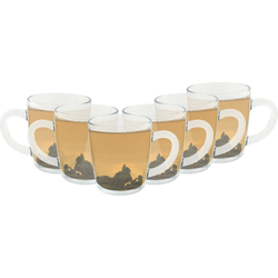 OTIX Theeglazen - met Oor - 6 stuks - Theetassen - 340ml - Glas - Cappuccino - Latte Macchiato - Glazen