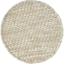 MUST Living Carpet Asuri round small,Ø150 cm, sand, 80% wool 20% cotton