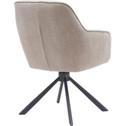 Eetkamerstoel Beige Stof - Incl. Rugleuning - 65x59x86cm - Select Avola - Set van 2