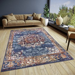 Vintage vloerkleed - Maderno Blauw / Multi - 120 X 170 CM