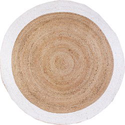 Vloerkleed Jute 2-tone Rond Ø 120 cm - Bruin/Wit